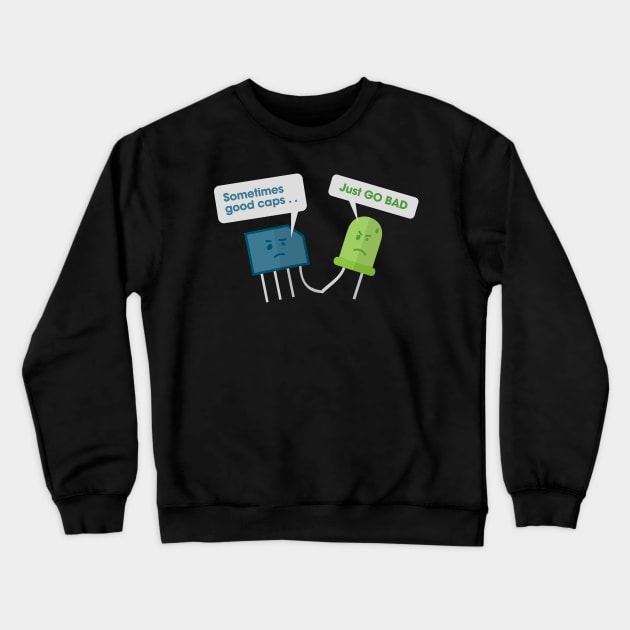 retro computing    - When Caps Go Bad Crewneck Sweatshirt by Clawmarks